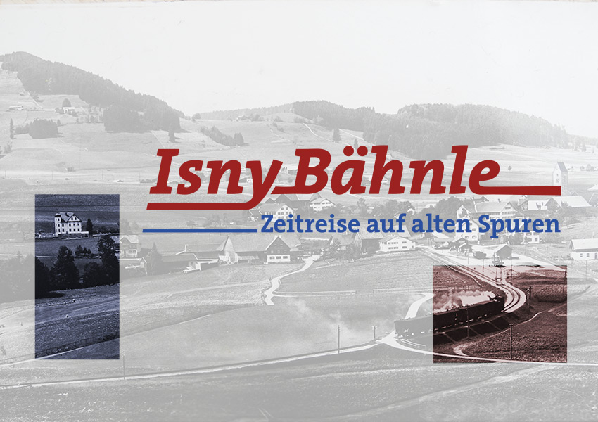 Logogestaltung und Informationsdesign für den Themenweg Isnybaehnle, eine Zeitreise auf alten Spuren im Allgäu